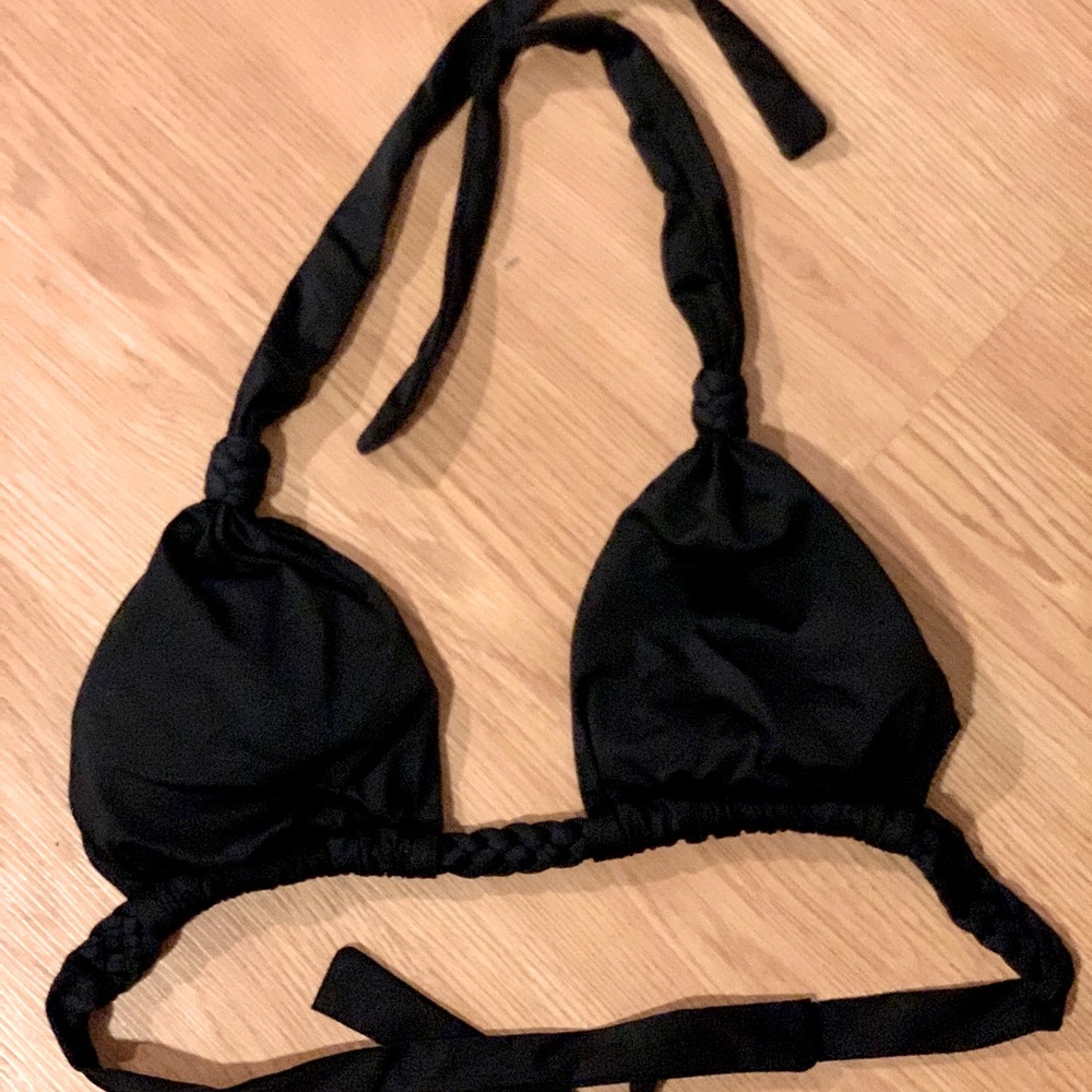 Vitamin A Black Tie Bikini Triangle Top